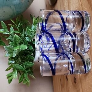 PIER 1 Swirline Cobalt Blue Cordial glass set of 6